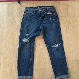 Old Navy distressed boyfriend straight denim with folded cuffs size 2